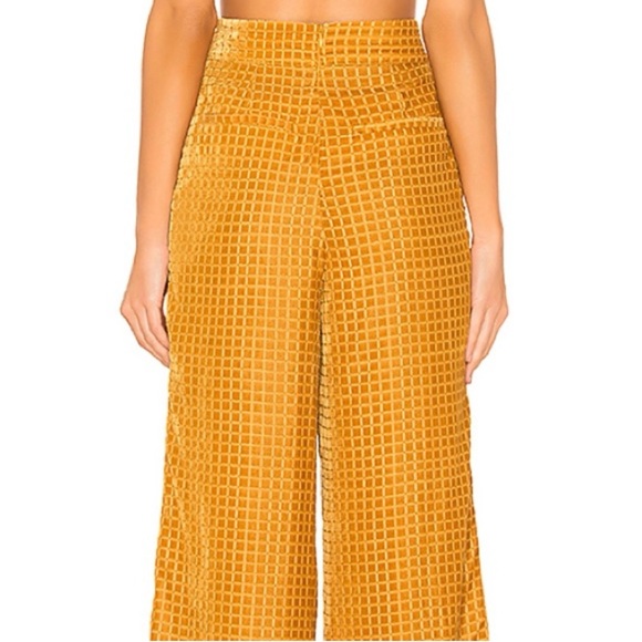 House of Harlow 1960 x Revolve NWT Golden Velvet High Rise Wide-Leg Pants - Picture 3 of 7